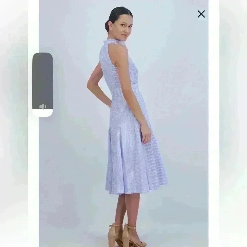 Eliza J Striped Sleeveless Shirtdress - Picture 3 of 6